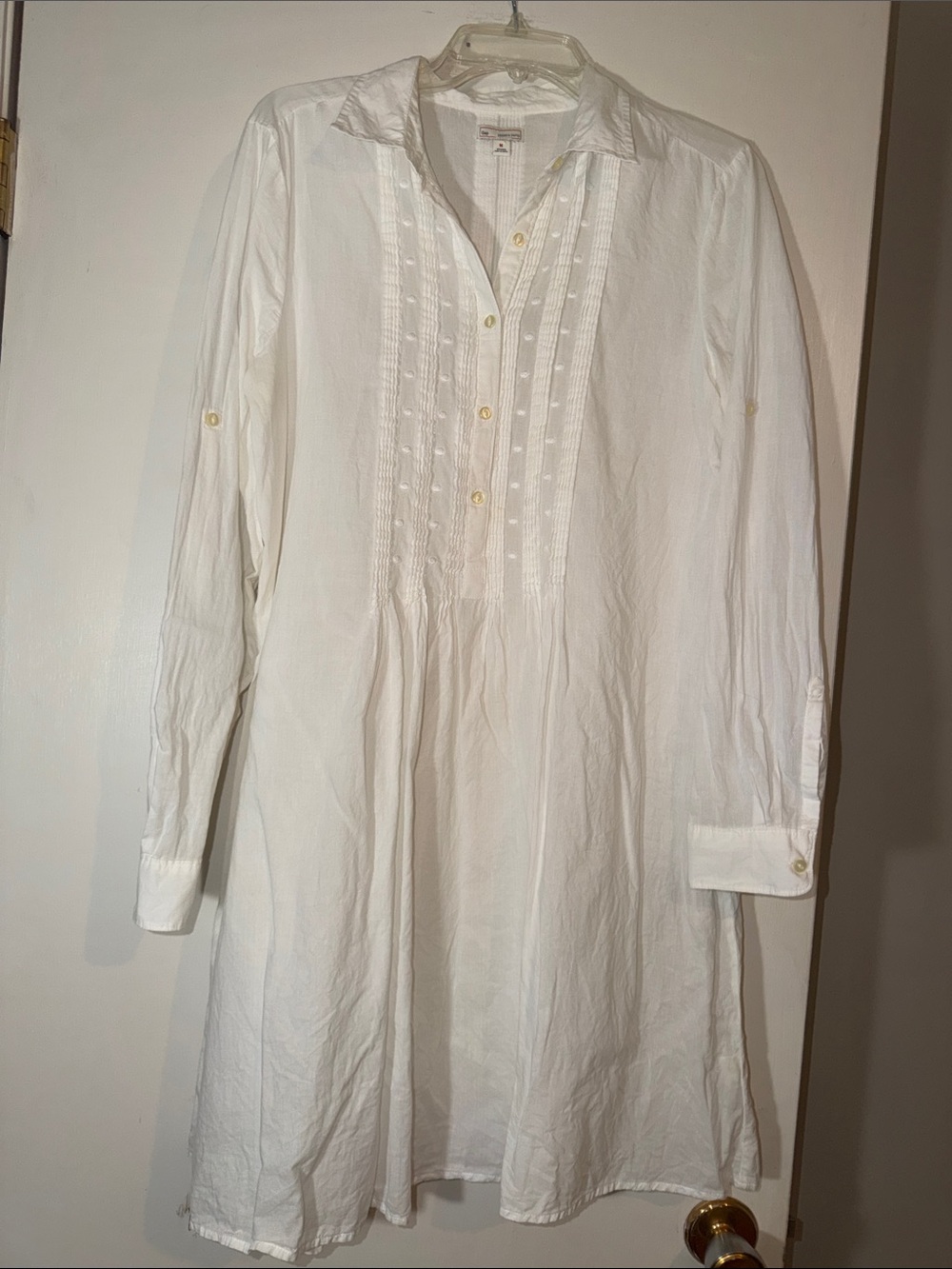 GAP White Long-Sleeve Tunic Dress
